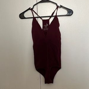 Intimately Free People maroon bodysuit